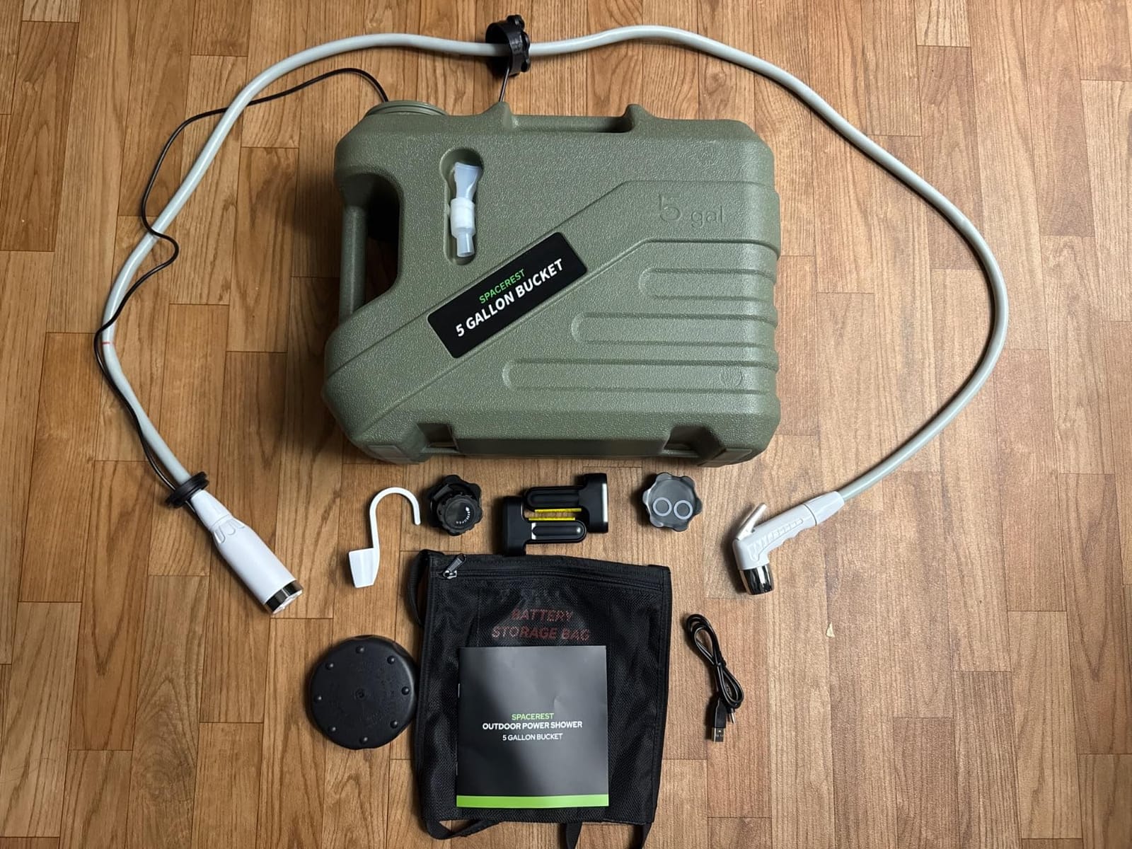 SPACEREST Portable Camping Shower with 5-Gallon Water Jug, 2 Batteries customer photo 1