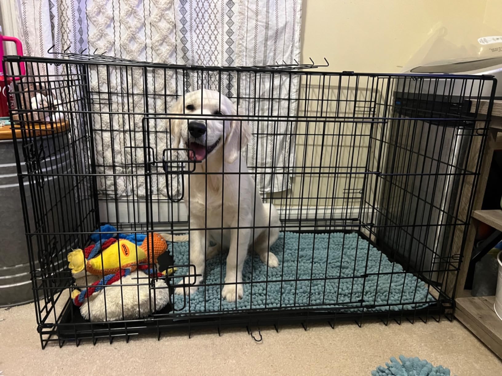 Yaheetech 42inch Double Door Dog Crate w/Divider, Collapsible Metal Kennel customer photo 2