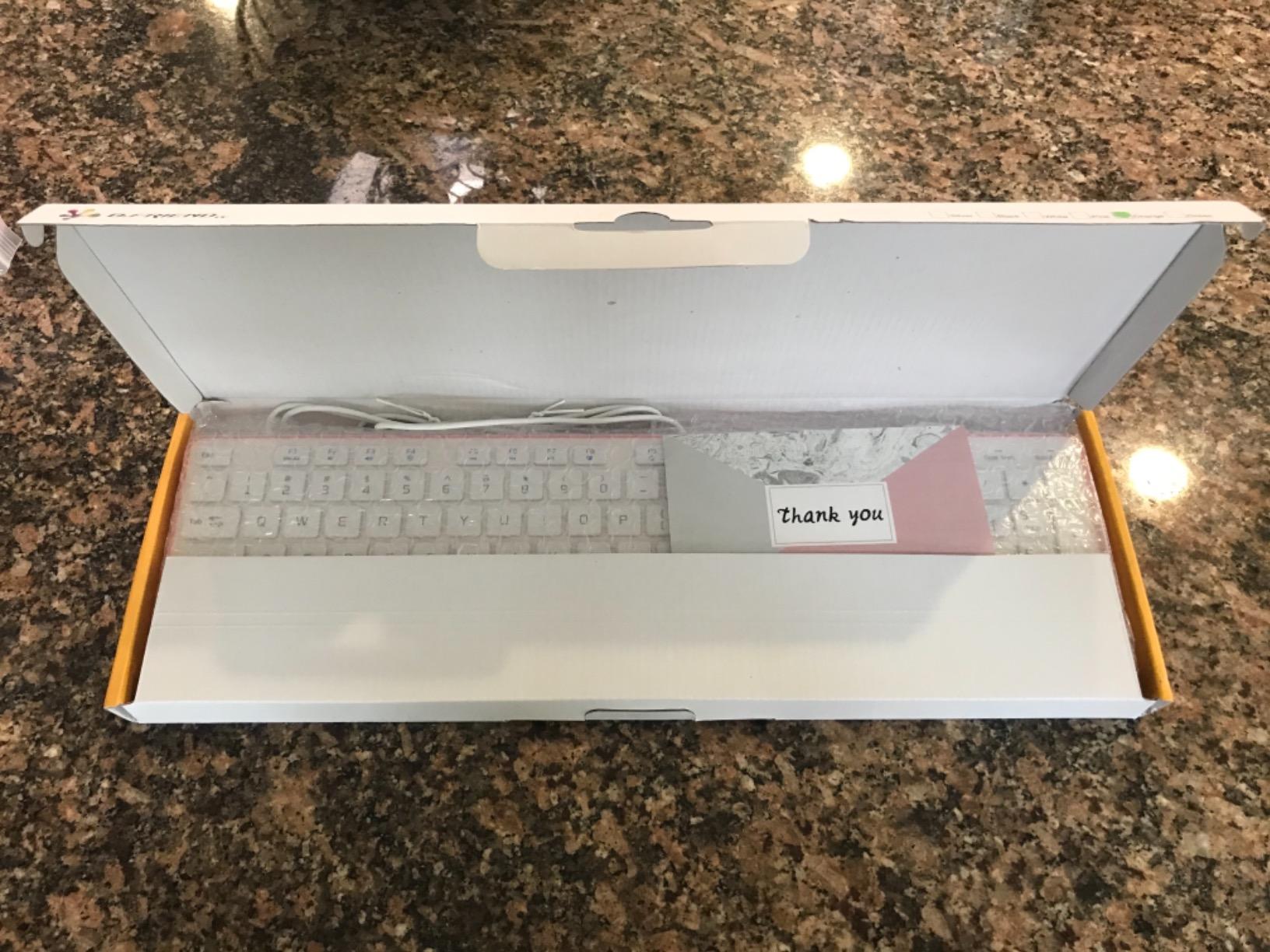 USB Wired Keyboard for Window,Comfortable Quiet Chocolate Keys, Durable Ultra-Slim Wired Computer Keyboard(QWERTY) for PC, Windows 11/10/8/7/XP/Vista KB1430 customer photo 1