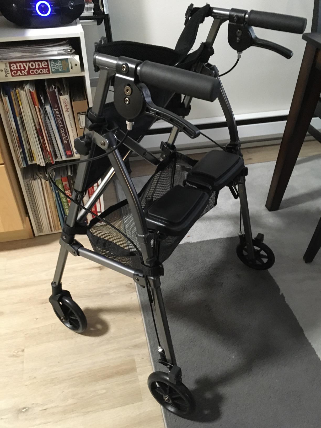 Stander Wonder Rollator Plus Short, Lightweight Junior Folding Mobility Aid for Petite Adults, Seniors, and Elderly, Collapsible Travel Rolling Walker with Four Wheels and Seat, Sport Red customer photo 1