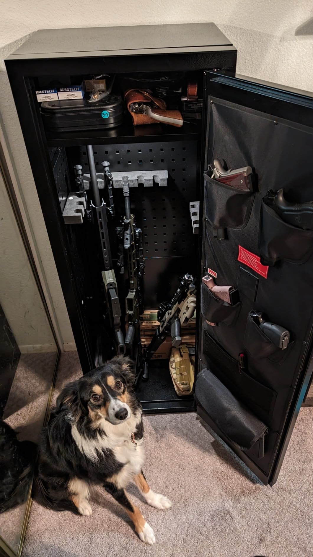 Superday 15-18 Rifle Gun Safe with Keyboard, Quick Access Large Gun Safe for Rifles, Locking Gun Cabinet Rifle Safe with Gun Safes Pockets and Adjustable Rifle Rack for Home, Office（Black） customer photo 2