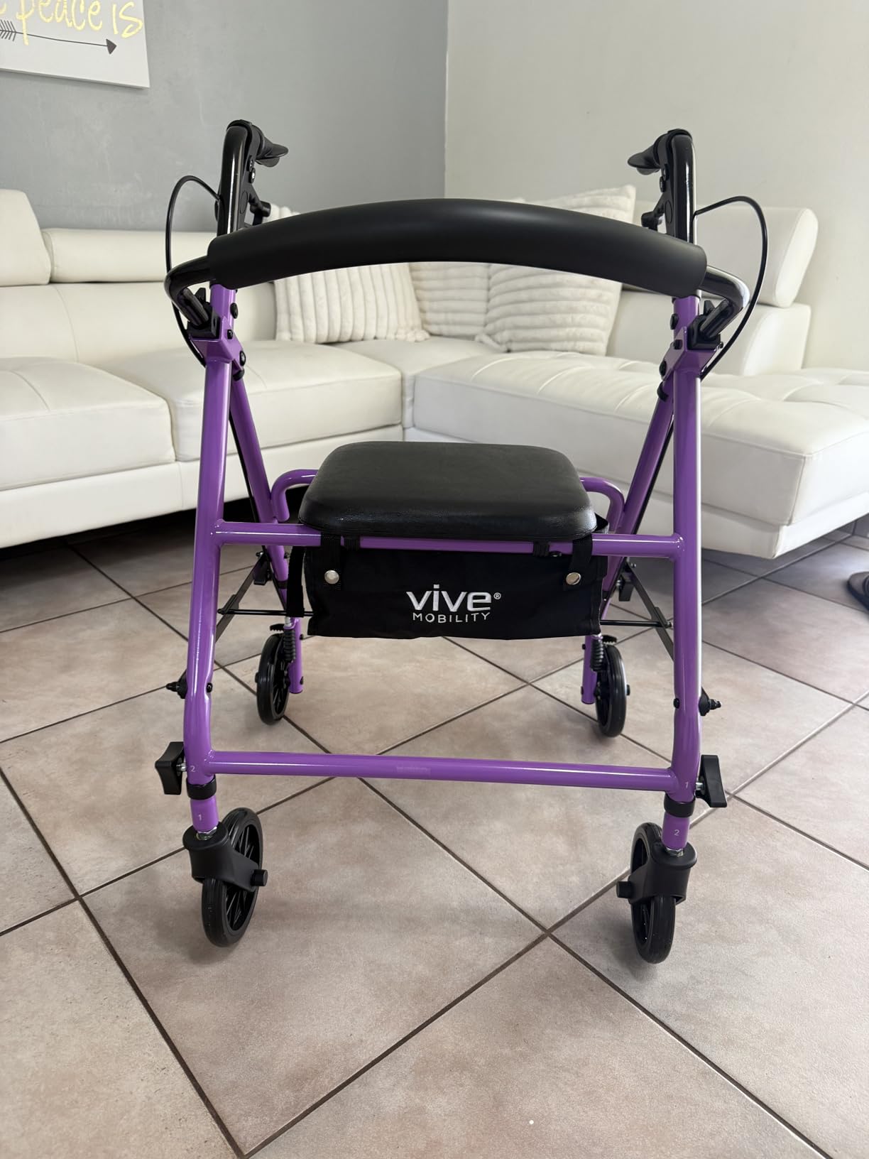 Vive Mobility Steel Rollator Walker with Seat - Foldable, Narrow, Rolling customer photo 1