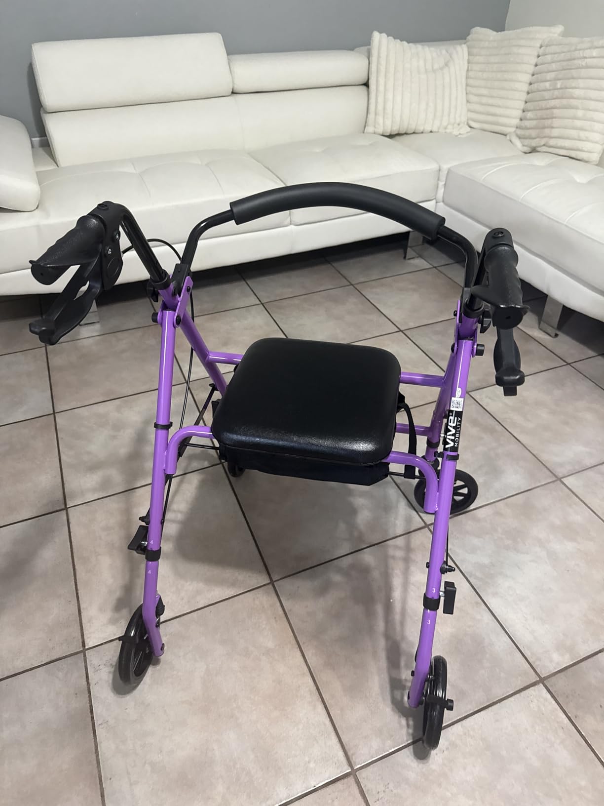 Vive Mobility Steel Rollator Walker with Seat - Foldable, Narrow, Rolling customer photo 2