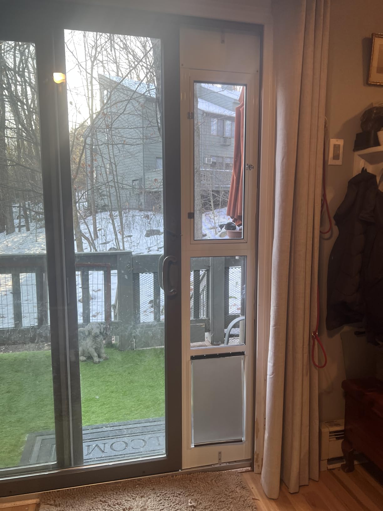 Dog Door for Sliding Glass Door, Adjustable Height 75 3/5