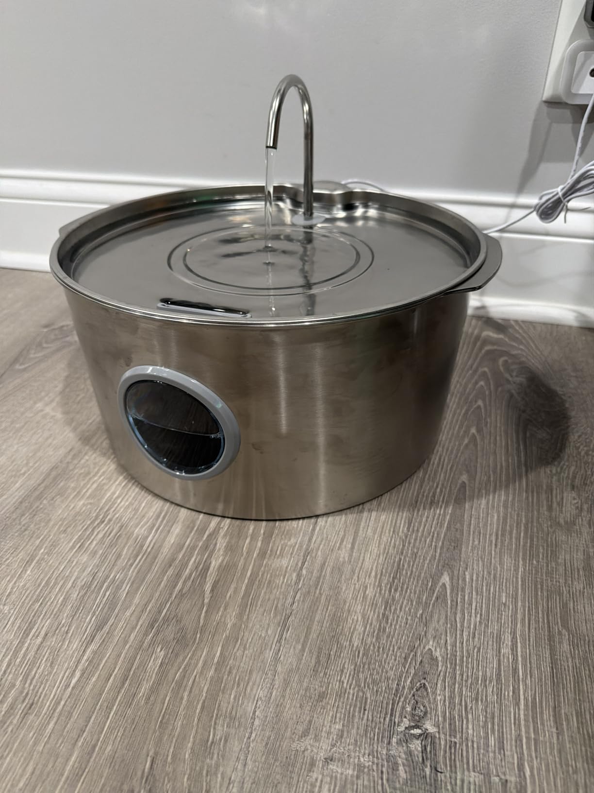 Large Dog Fountain Water Bowl: Sliver Big Cat Water Fountain Stainless Steel - 3.2Gal/406oz/12L Noiseless Giant Dog Fountains -GROOKPET Pet Suppiles for Multi-Pet Home - Contain 8 Filters + 8 Sponges customer photo 2