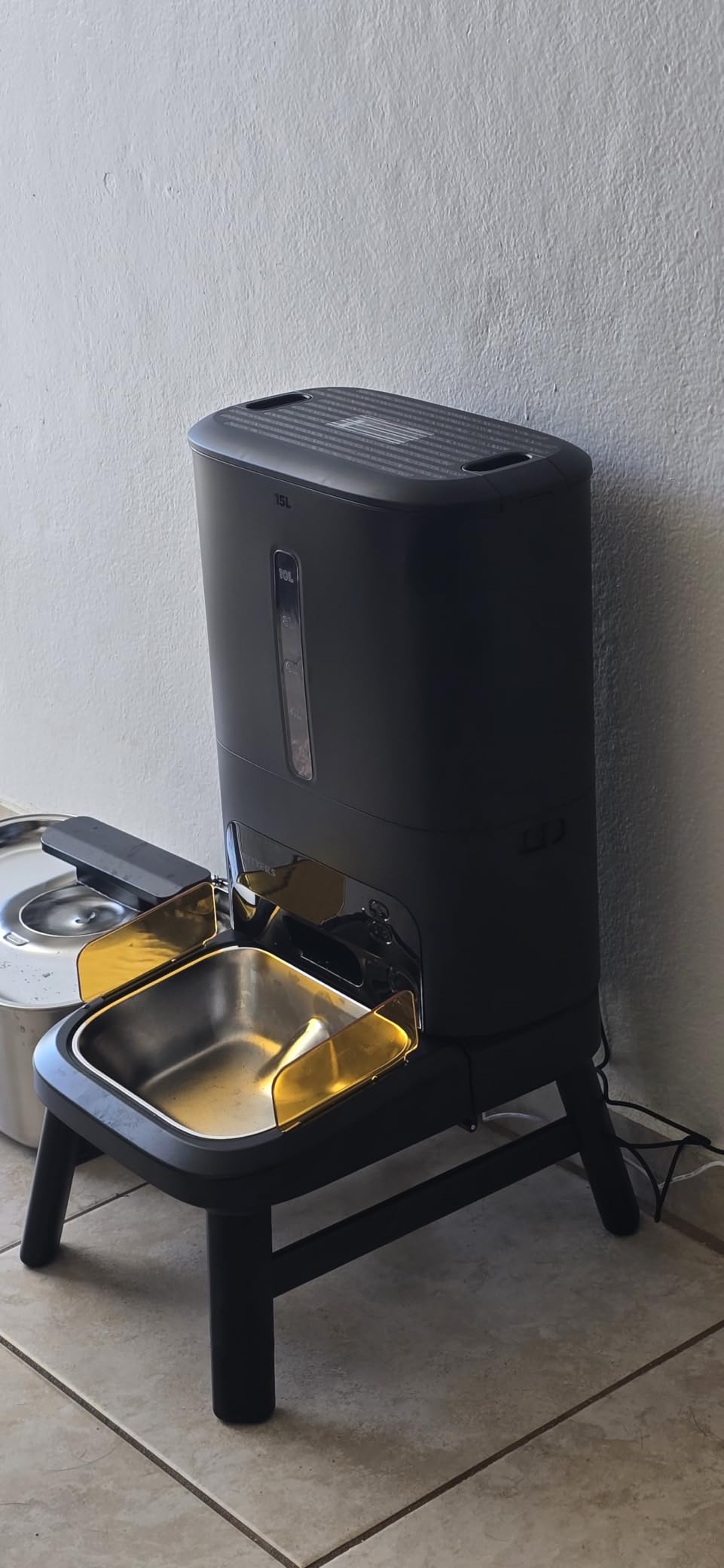 Automatic Dog Feeder for Large Breed with Camera - 15L/ 63 Cups Anti-Clog 5G WiFi Dog Food Dispenser for 2-23mm Kibble, Elevated Stand, Large Food Tray, 1080P HD Video with Night Vision, Keeps Fresh customer photo 2