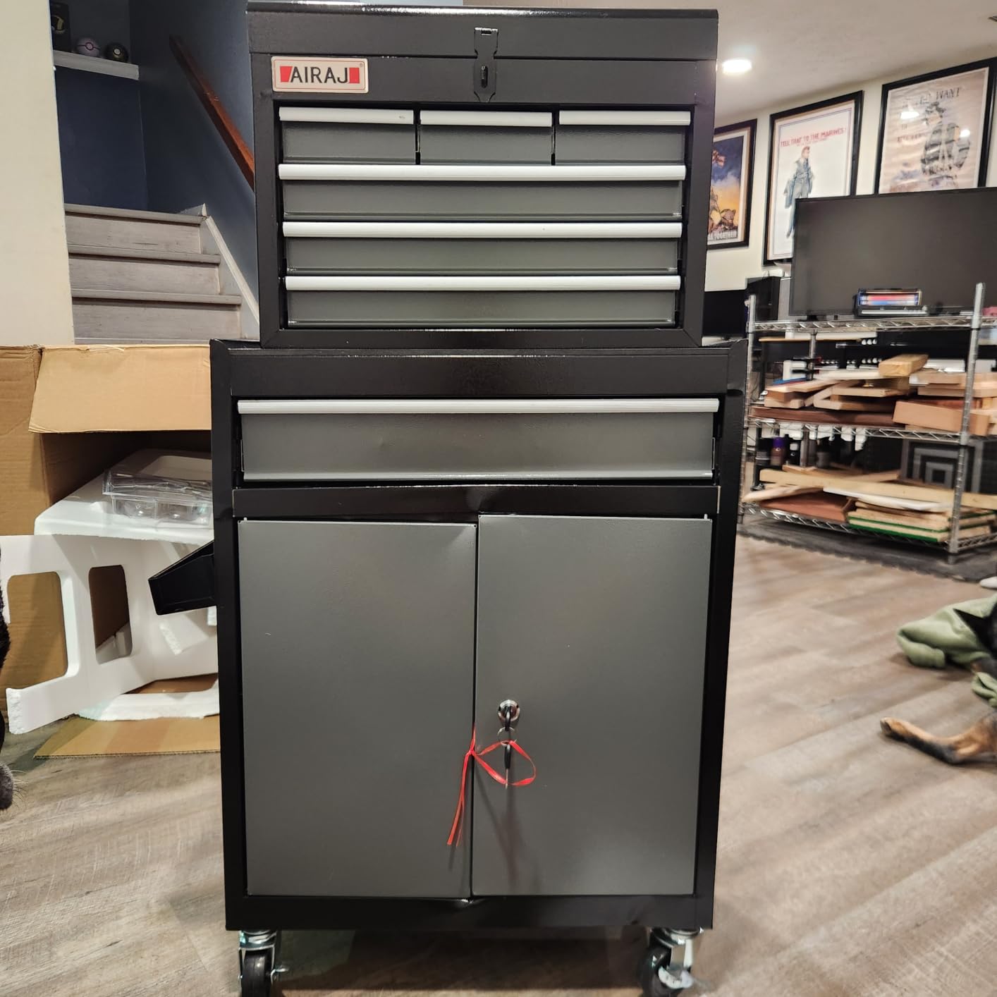 7-Drawer Tool Chest with Wheels, 40'' Rolling Tool Chest with Drawers,Black customer photo 2