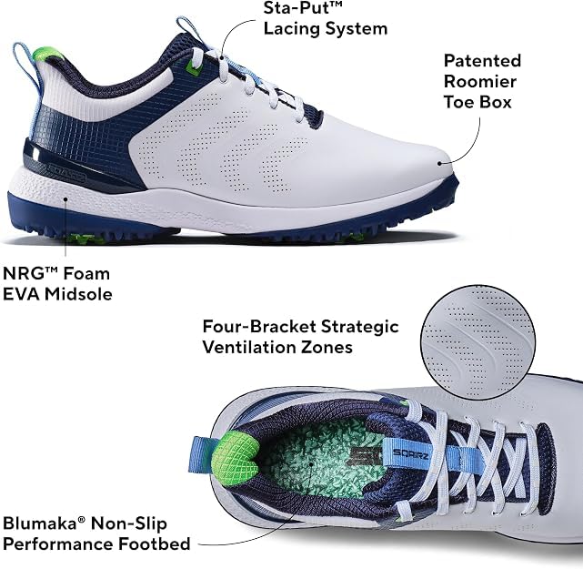 SQAIRZ SPEED3 Mens Spiked Golf Shoes Waterproof | Athletic Performance Golf Shoes for Men with Wide Toe Box | Replaceable Softspikes Traction, Stability & Walking Comfort customer photo 2
