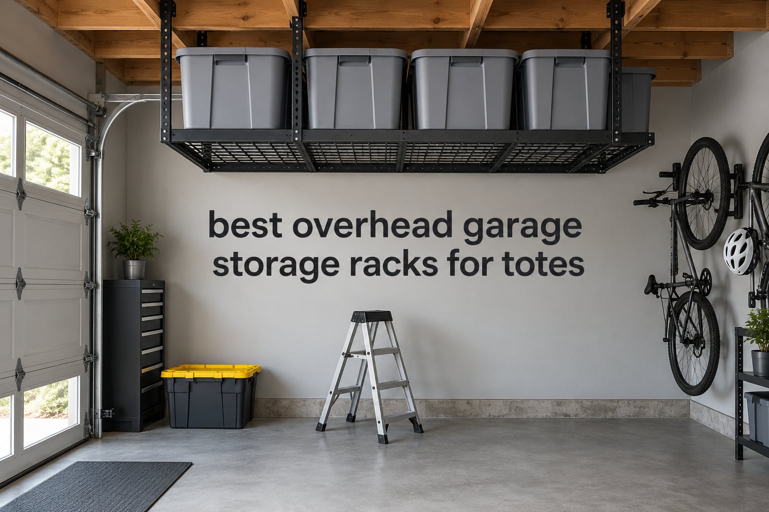 best overhead garage storage racks for totes